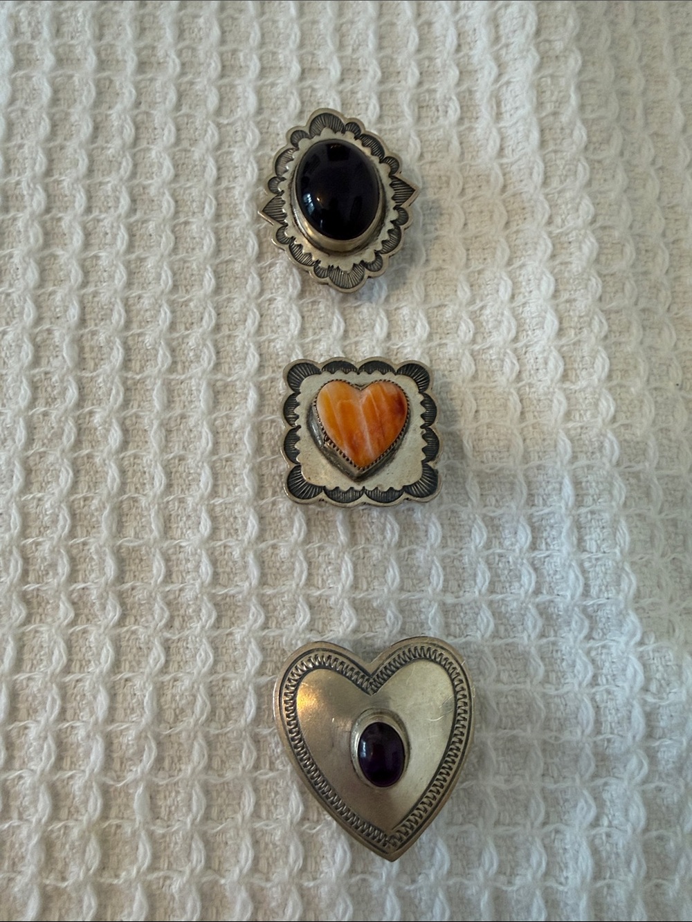 Vintage Signed Don Lucas Sterling Silver Button Covers